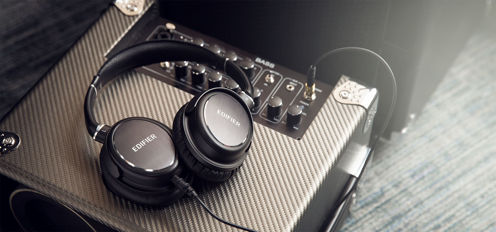 Headphones tuned by Phil Jones from Pure Sound are perfect for plugging into to an AMP
