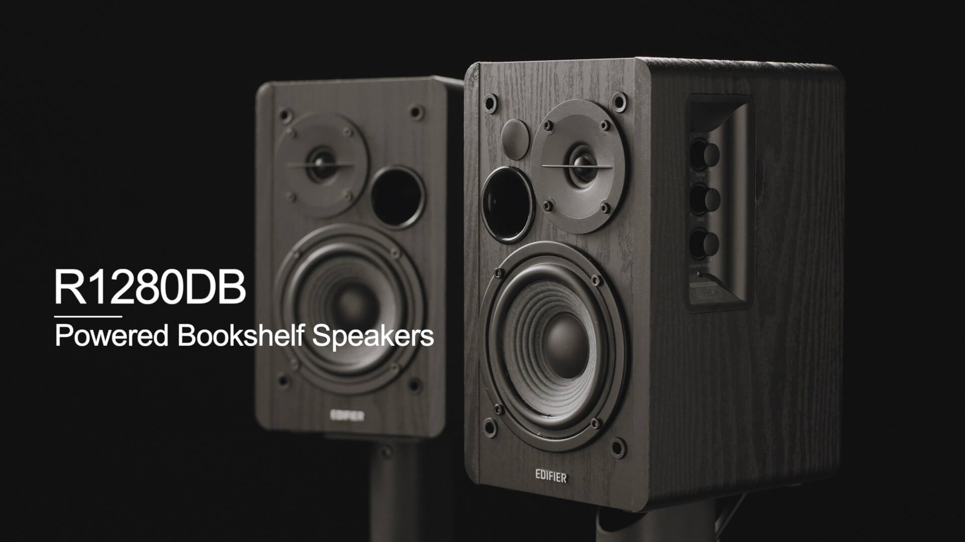 Edifier R1280DB Powered Bluetooth Bookshelf Speakers - Optical Input -  Wireless Studio Monitors - 4 Inch Near Field Speaker - 42w RMS - Wood Grain  : Electronics 