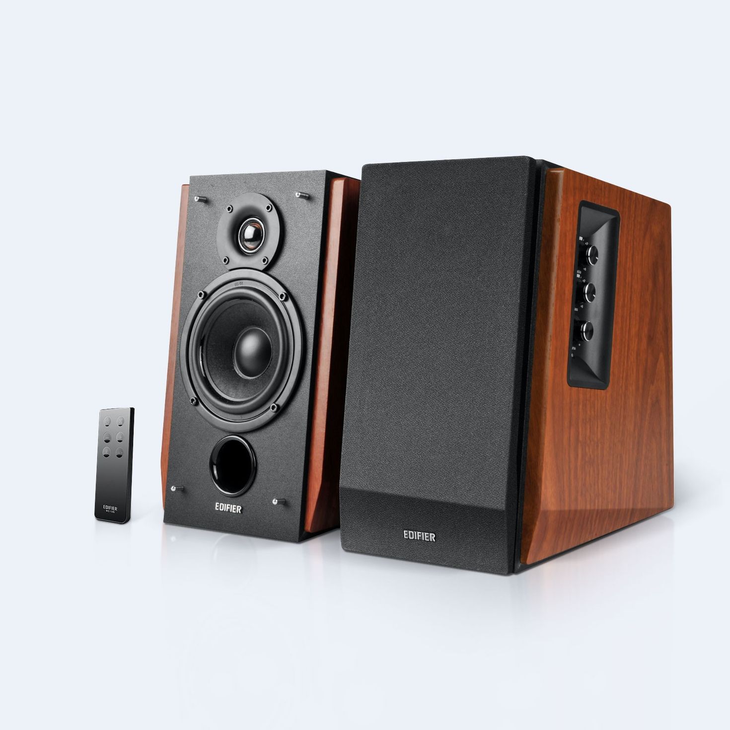 Edifier: R1280DB Powered Speakers w/ Bluetooth - Wood Brown —